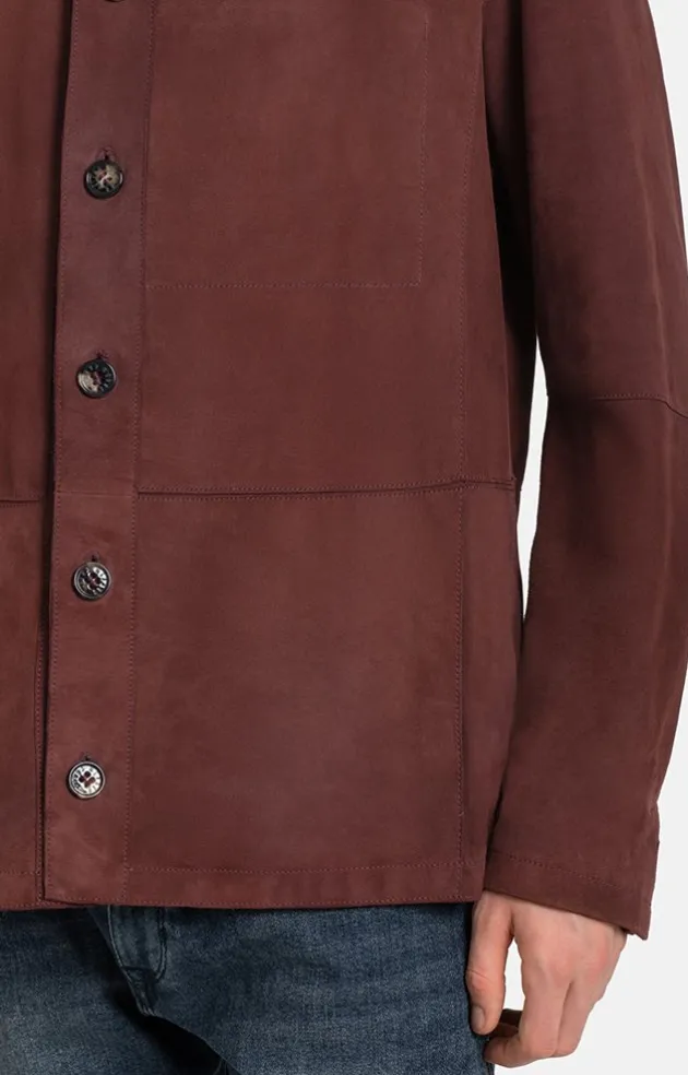 Leather Jackets<WERNER CHRIST Henning: Light Shirt Crafted From Goatskin Su Bordeaux