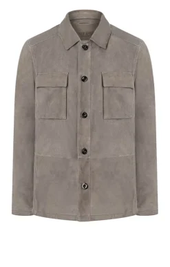 Leather Jackets<WERNER CHRIST Henri: Field Jacket With Accentuated Breast P Stone