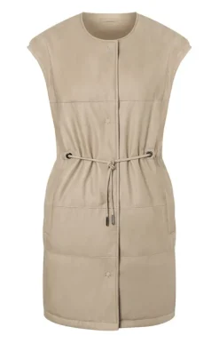 Leather Jackets<WERNER CHRIST Iris: Quilted Waistcoat With Waistband Stone