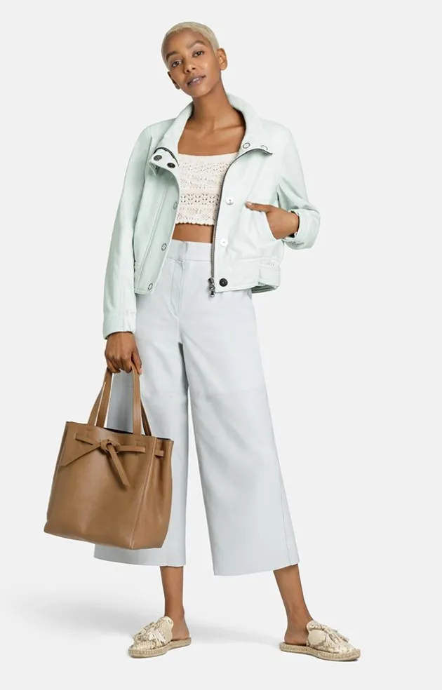 Leather Jackets<WERNER CHRIST Isabella: Biker With Fancy Details Frozen Blue