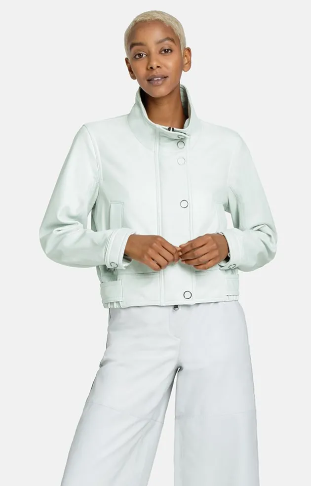 Leather Jackets<WERNER CHRIST Isabella: Biker With Fancy Details Frozen Blue