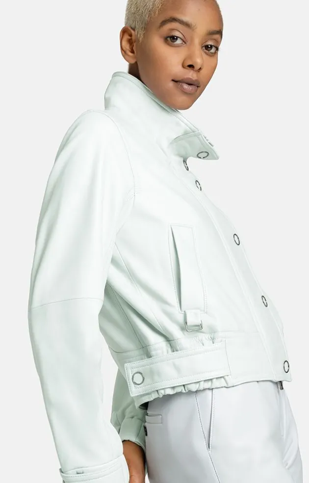 Leather Jackets<WERNER CHRIST Isabella: Biker With Fancy Details Frozen Blue