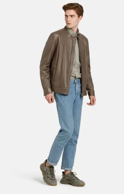 Leather Jackets<WERNER CHRIST Javier: Clean Biker Style With Detailed Stitc Chocolate