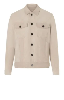 Leather Jackets<WERNER CHRIST Joshi: Shorter Denim-Style Jacket Pearl Grey