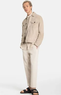 Leather Jackets<WERNER CHRIST Joshi: Shorter Denim-Style Jacket Pearl Grey