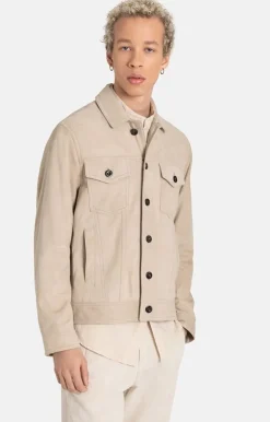 Leather Jackets<WERNER CHRIST Joshi: Shorter Denim-Style Jacket Pearl Grey