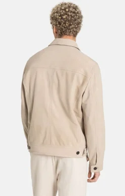 Leather Jackets<WERNER CHRIST Joshi: Shorter Denim-Style Jacket Pearl Grey