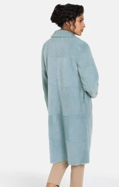 Lambskin Jackets<WERNER CHRIST Lale: Figure-Hugging, Light Lapel Coat Sky Blue