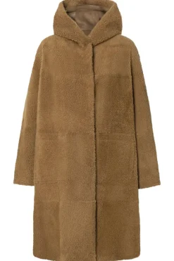 Lambskin Jackets<WERNER CHRIST Leona: Classic Coat With Hood Caramel