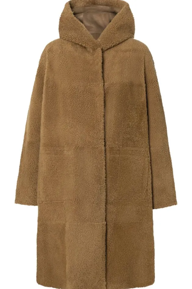 Lambskin Jackets<WERNER CHRIST Leona: Classic Coat With Hood Caramel
