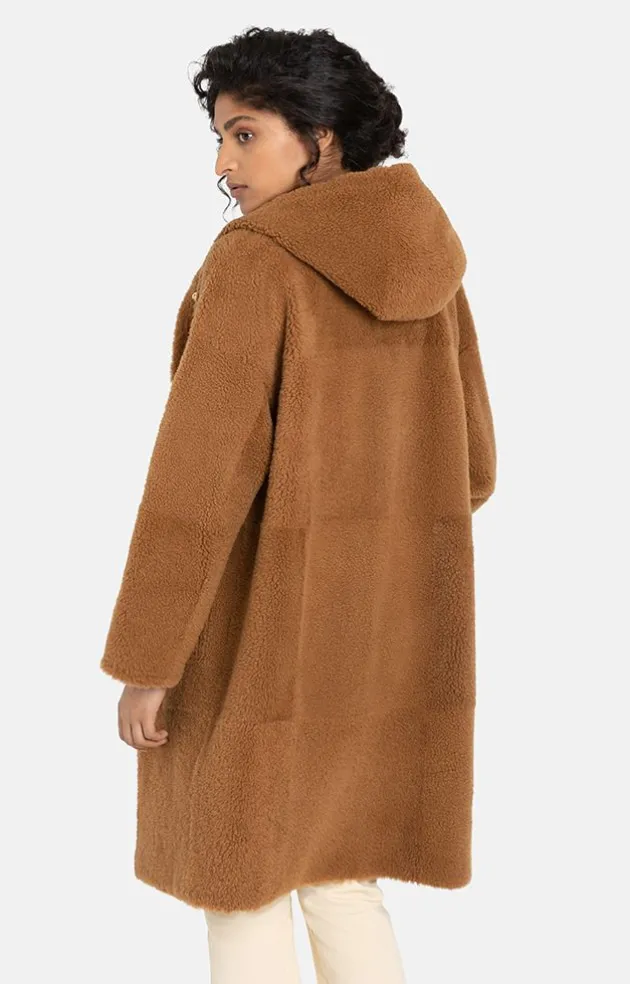 Lambskin Jackets<WERNER CHRIST Leona: Classic Coat With Hood Caramel