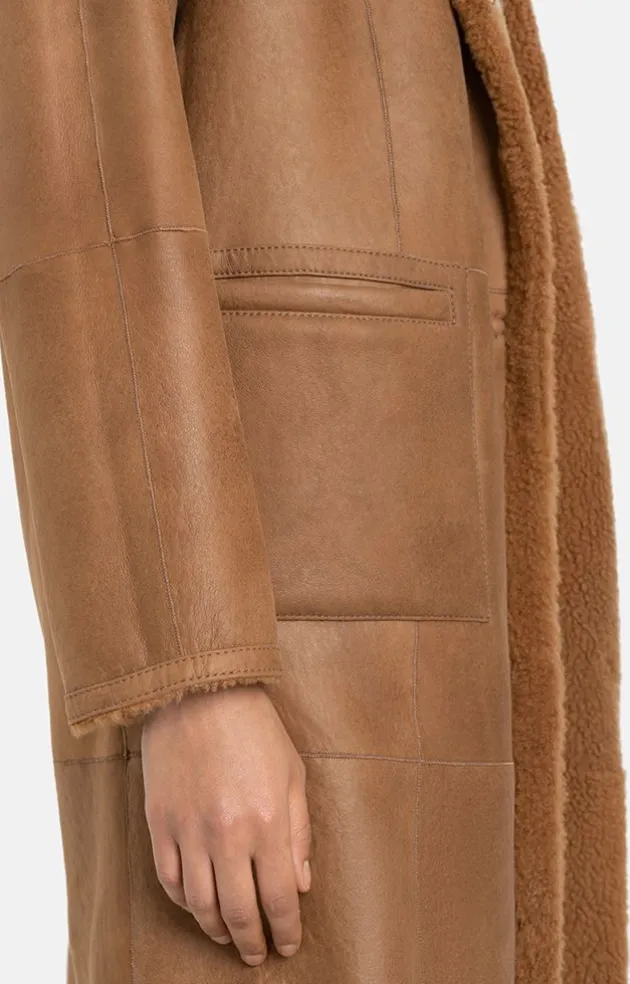 Lambskin Jackets<WERNER CHRIST Leona: Classic Coat With Hood Caramel