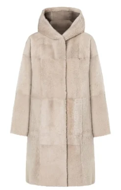 Lambskin Jackets<WERNER CHRIST Leona: Classic Coat With Hood Stone