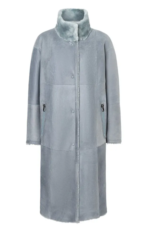 Lambskin Jackets<WERNER CHRIST Madita Cw:Reversible Slighly Oversized Coat Sky Blue