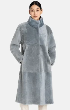 Lambskin Jackets<WERNER CHRIST Madita Cw:Reversible Slighly Oversized Coat Sky Blue