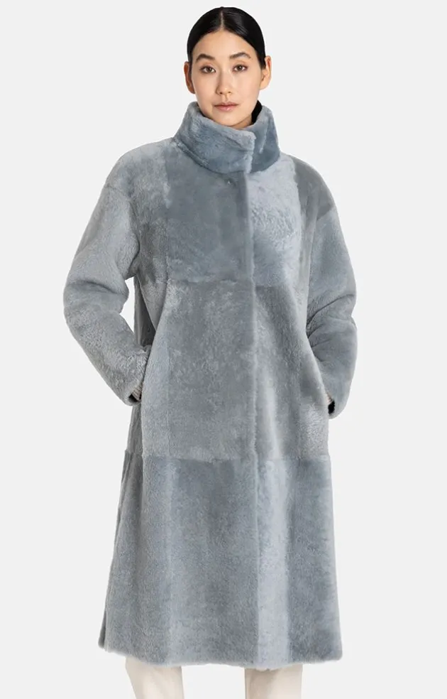 Lambskin Jackets<WERNER CHRIST Madita Cw:Reversible Slighly Oversized Coat Sky Blue