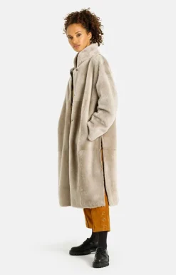 Lambskin Jackets<WERNER CHRIST Madita Cw:Reversible Slighly Oversized Coat Stone
