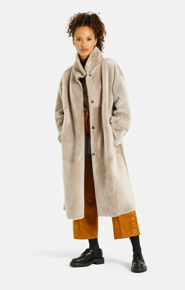 Lambskin Jackets<WERNER CHRIST Madita Cw:Reversible Slighly Oversized Coat Stone