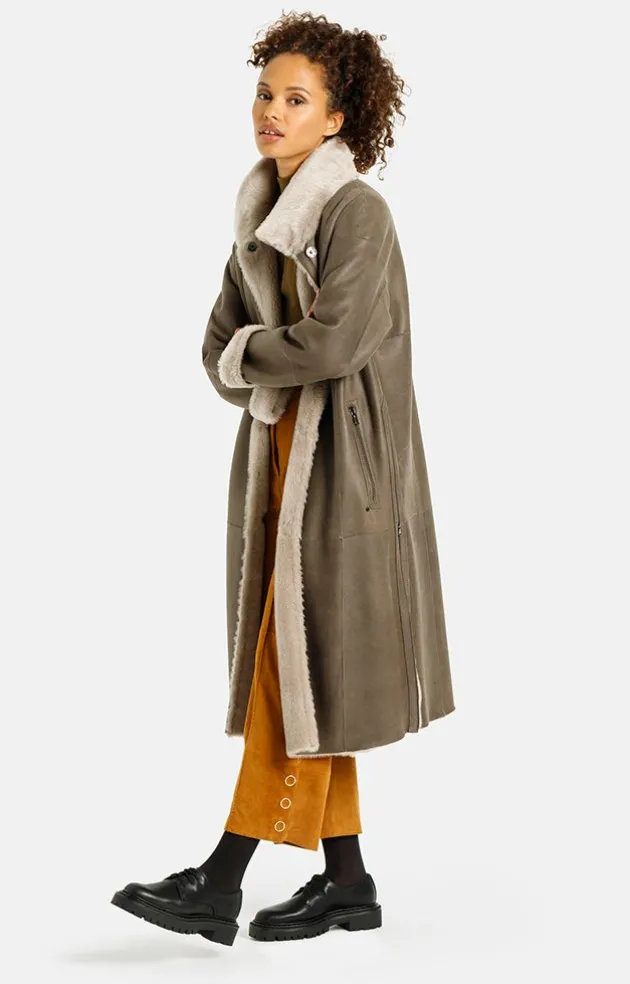 Lambskin Jackets<WERNER CHRIST Madita Cw:Reversible Slighly Oversized Coat Stone