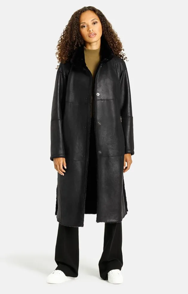 Lambskin Jackets<WERNER CHRIST Madita Cw:Reversible Slighly Oversized Coat Black