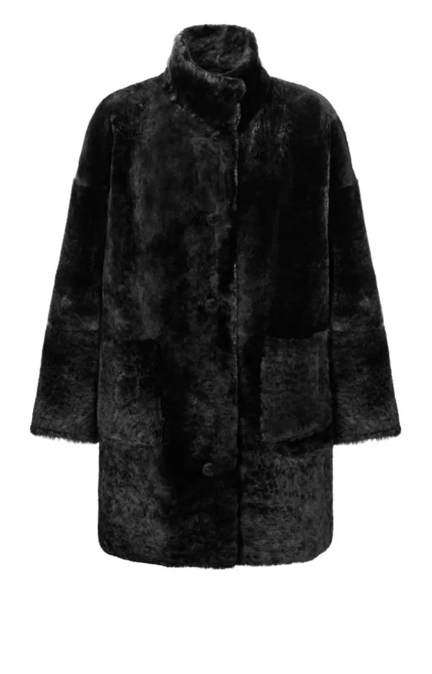 Lambskin Jackets<WERNER CHRIST Magdalena: Classic, Reversible Short Coa Black