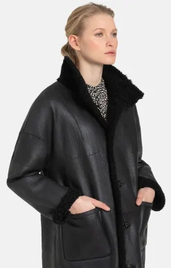 Lambskin Jackets<WERNER CHRIST Magdalena: Classic, Reversible Short Coa Black