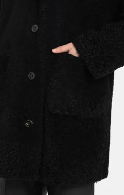 Lambskin Jackets<WERNER CHRIST Magdalena: Classic, Reversible Short Coa Black