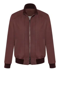 Leather Jackets<WERNER CHRIST Magnus: Light Blouson With Knitted Details Bordeaux