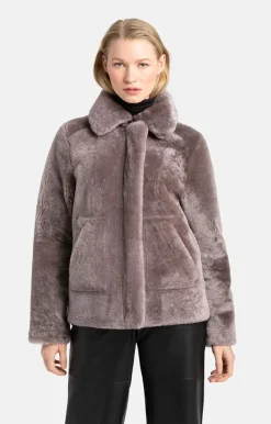 Lambskin Jackets<WERNER CHRIST Maike: Shorter, Reversible Lambskin Jacket Lilac