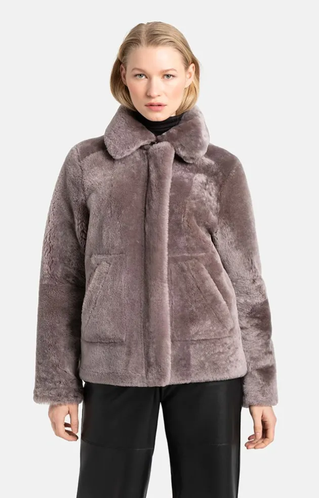 Lambskin Jackets<WERNER CHRIST Maike: Shorter, Reversible Lambskin Jacket Lilac