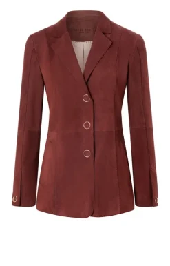 Leather Jackets<WERNER CHRIST Margarita: Fine Blazer With Hand Stitching Bordeaux