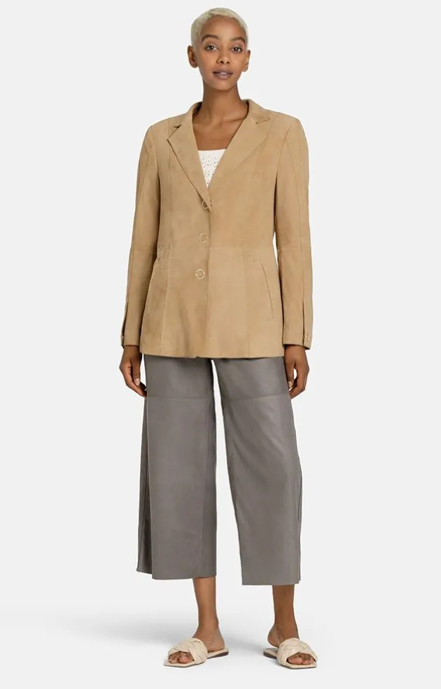 Leather Jackets<WERNER CHRIST Margarita: Fine Blazer With Hand Stitching Sand