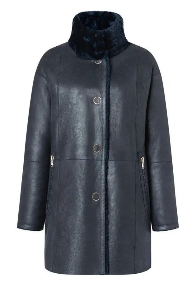 Lambskin Jackets<WERNER CHRIST Melody: Reversible, Lambskin Jacket Blue