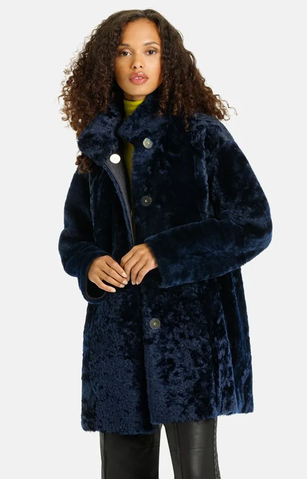 Lambskin Jackets<WERNER CHRIST Melody: Reversible, Lambskin Jacket Blue