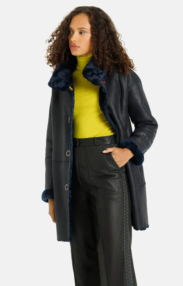 Lambskin Jackets<WERNER CHRIST Melody: Reversible, Lambskin Jacket Blue