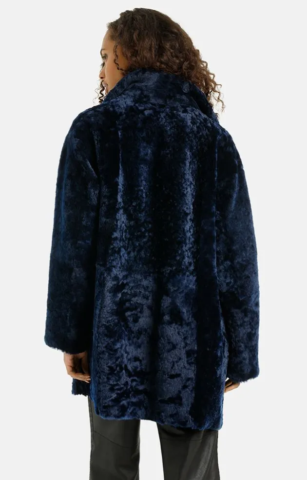 Lambskin Jackets<WERNER CHRIST Melody: Reversible, Lambskin Jacket Blue