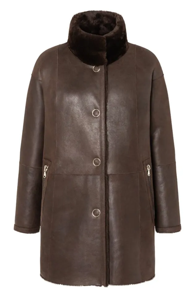 Lambskin Jackets<WERNER CHRIST Melody: Reversible, Lambskin Jacket Ashbrown