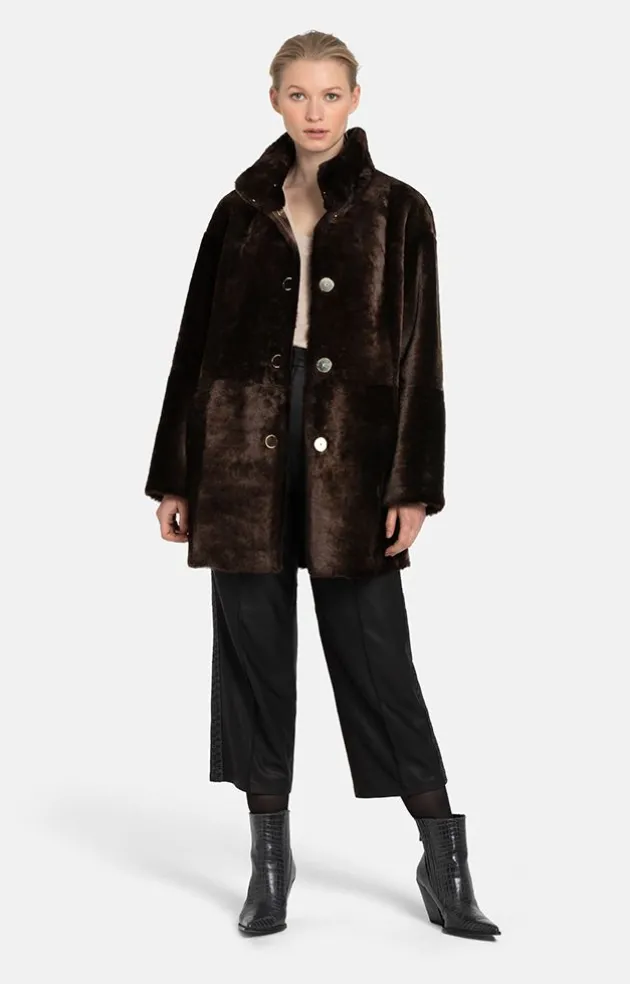 Lambskin Jackets<WERNER CHRIST Melody: Reversible, Lambskin Jacket Ashbrown