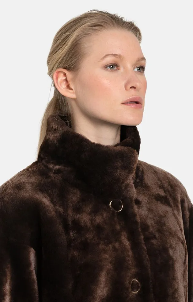 Lambskin Jackets<WERNER CHRIST Melody: Reversible, Lambskin Jacket Ashbrown