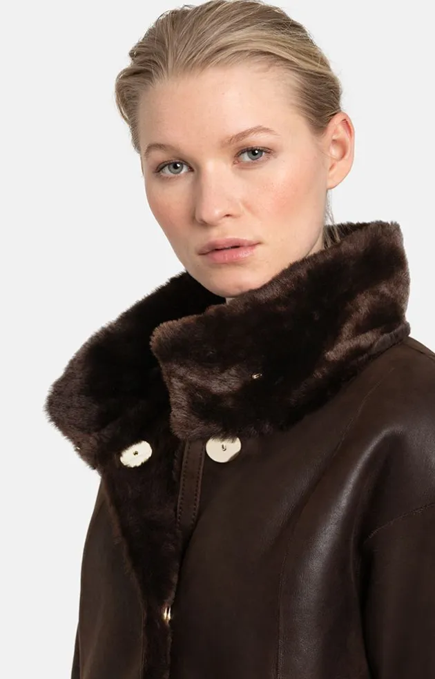 Lambskin Jackets<WERNER CHRIST Melody: Reversible, Lambskin Jacket Ashbrown