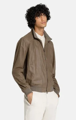 Leather Jackets<WERNER CHRIST Melvin: Ultralight Blouson With Knit Chocolate