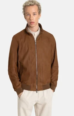 Leather Jackets<WERNER CHRIST Melvin: Ultralight Blouson With Knit Mocca