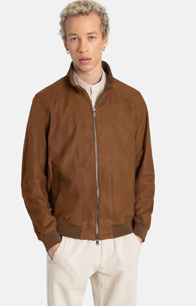 Leather Jackets<WERNER CHRIST Melvin: Ultralight Blouson With Knit Mocca
