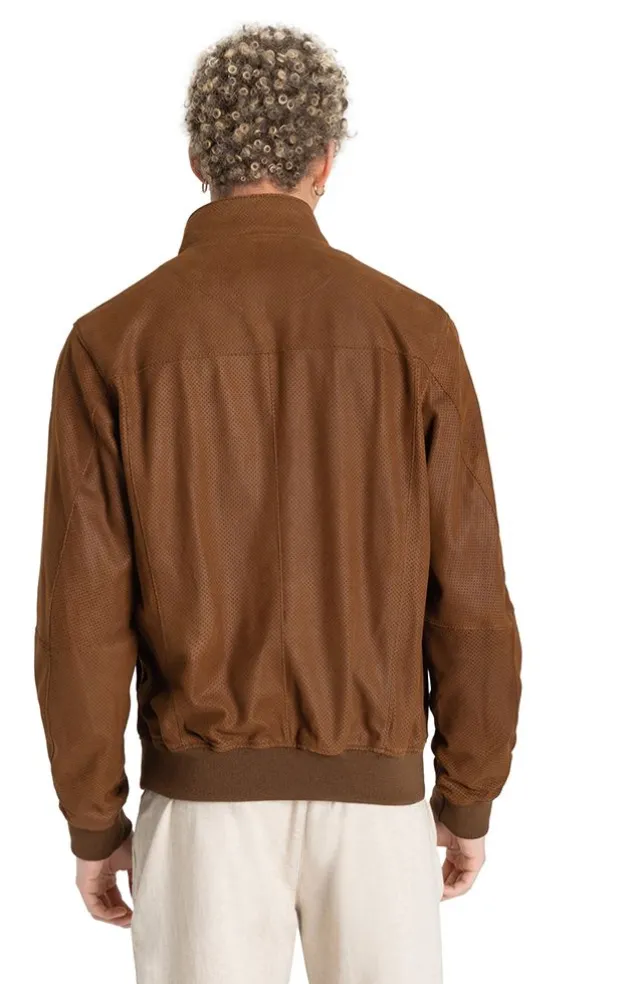 Leather Jackets<WERNER CHRIST Melvin: Ultralight Blouson With Knit Mocca