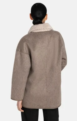 Lambskin Jackets<WERNER CHRIST Milena: Lambskin And Loden Jacket Stone