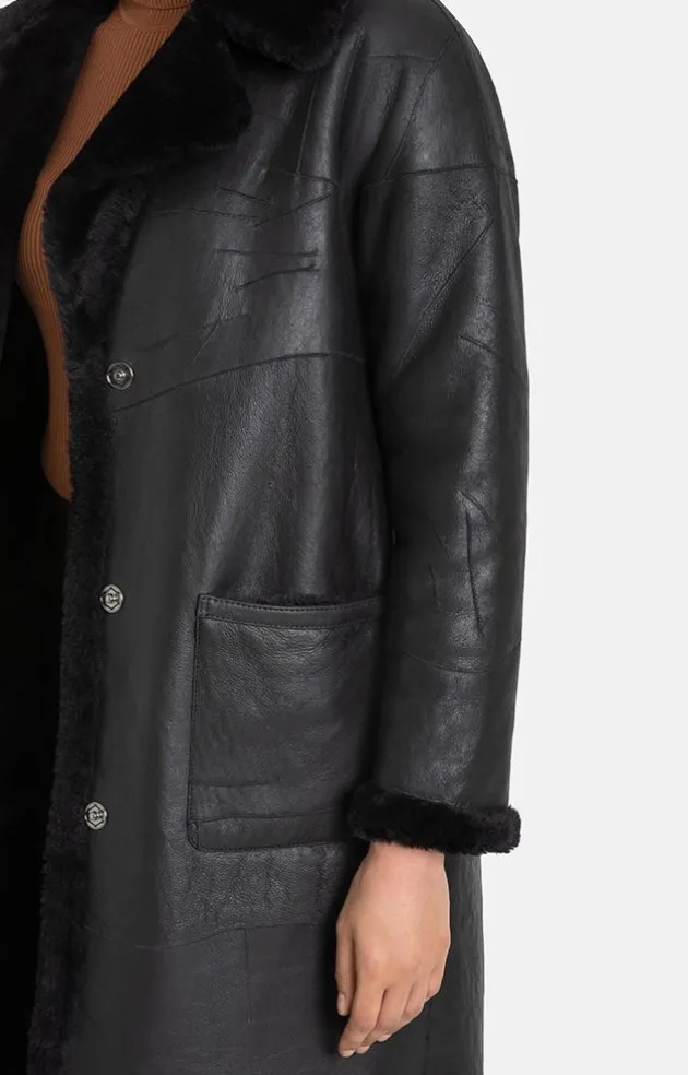 Lambskin Jackets<WERNER CHRIST Nadine: Bohemian-Style Short Coat Black