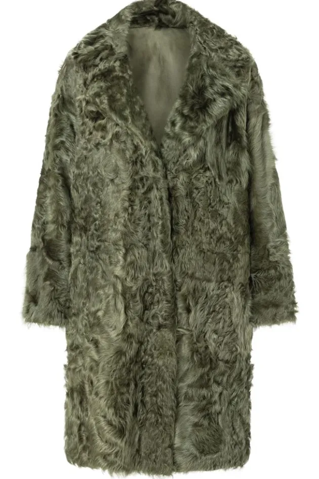 Lambskin Jackets<WERNER CHRIST Nadine: Bohemian-Style Short Coat Moss Green