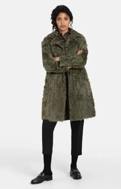 Lambskin Jackets<WERNER CHRIST Nadine: Bohemian-Style Short Coat Moss Green