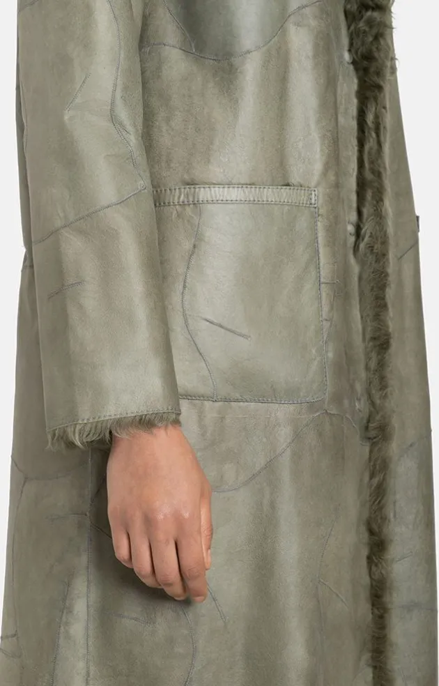 Lambskin Jackets<WERNER CHRIST Nadine: Bohemian-Style Short Coat Moss Green