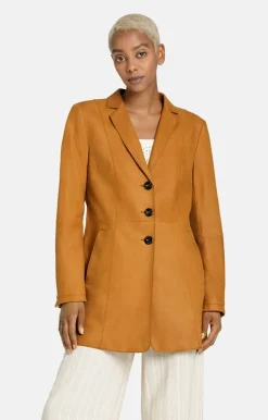 Leather Jackets<WERNER CHRIST Nathalia: Long Blazer With Drawstring At The Cognac